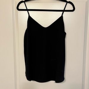 J. CREW v-neck camisole, top, black. size 2. silky feel